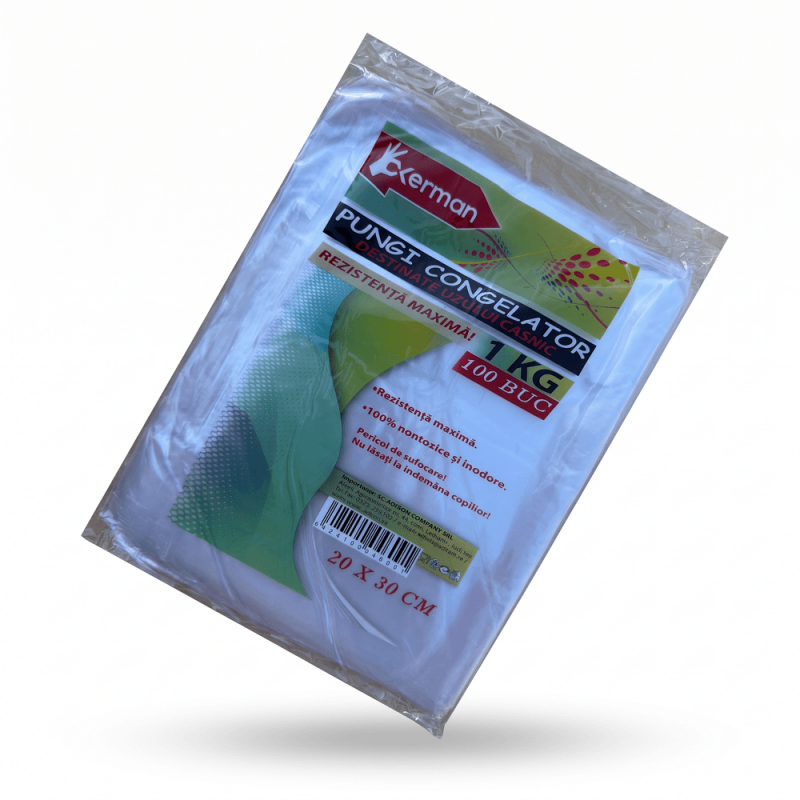Pungi congelator 20x30 cm 100 buc 1 kg rezistenta 16 microni Okerman
